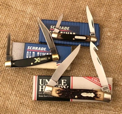 Trio of Schrade USA, 240TX, 104OT, and a 877UH