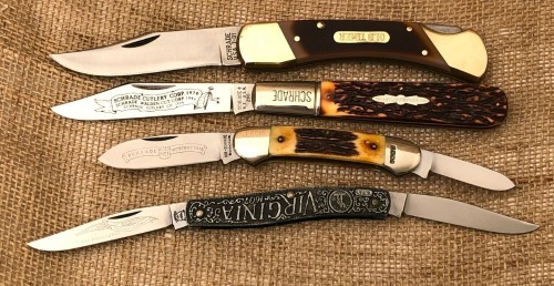 Three Schrade USA and a Schrade Wostenholm