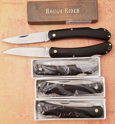 Five Rough Rider Wood Lockbacks
