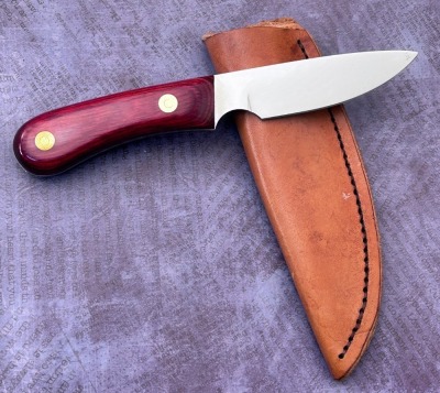 D. Anscomb Handmade Wood Handle Drop Point Hunter - 2
