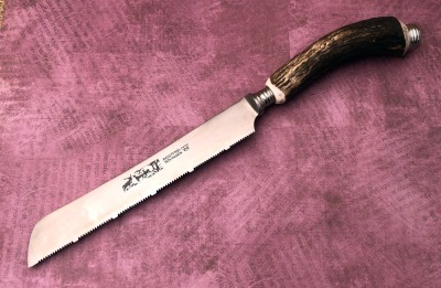 German Stag Handle Bread Knife
