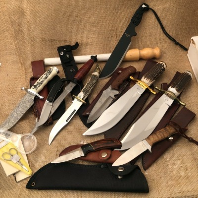 Lot of 10 Fixed blades and Other Cutlery Items