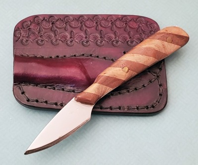 Handmade Wood Handle Bird and Trout