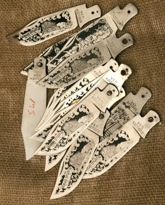 Fifteen Schrade USA Etched Clasp Blades