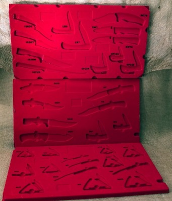 Three Schrade Molded Form Display Inserts
