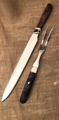 Wood and Stag Handle Carving set
