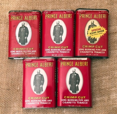 Fourteen Schrade Prince Albert Old Timer Tins