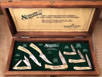 Schrade USA Scrimshaw 1990 Set
