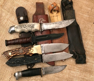 Lot of Five Fixed Blade Hunters