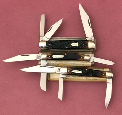 Schrade USA 804 Whittler, 863 Swell Cente, and a 34OT