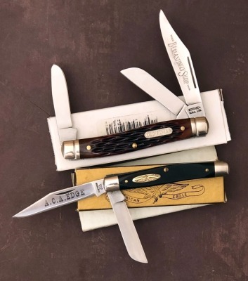 Schrade USA Bone Stockman and a Craftsman A.C.A. Edge Stockman