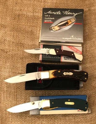 Four Schrade USA Lockbacks