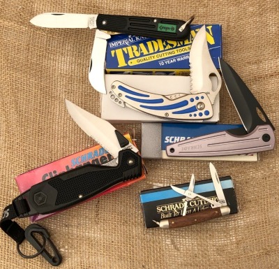Four Schrade USA and an Imperial