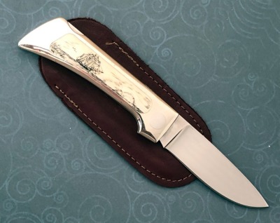 Lile With a Dot Stainless and Scrimmed White Bone Lockback - 2