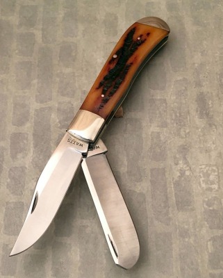 Wally Watts Handmade Burnt Stag Trapper