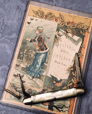 Peter Bros Pearl Whittler and Vintage trade card