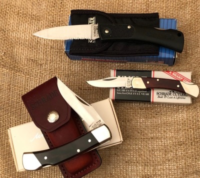 Three Schrade USA Lockbacks