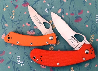 Pair of Orange G-10 Bladetechs