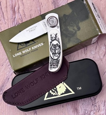 Lone Wolf Knives PAUL Scrimmed Wolf