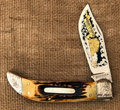 Schrade USA Stag & Sterling Clasp Knife