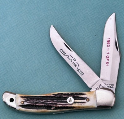 Colonel Coon Stag Two Blade Folding Hunter