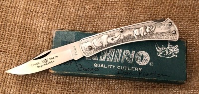 Rhino Japan Aluminum Carved Lockback