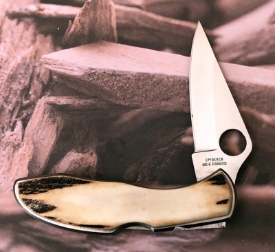 Spyderco Plain Edge Stag Lockback