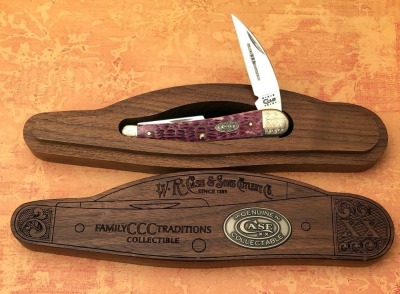Case Family Traditions Mint Purple Bone Whittler in Whittler Shaped Box