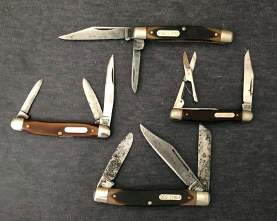 Four Used Schrade USA Old Timers