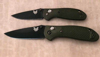 Pair of Benchmade Army Green Griptilian