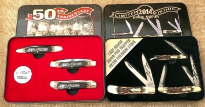 Two Schrade Limited Edition Tin Box Sets