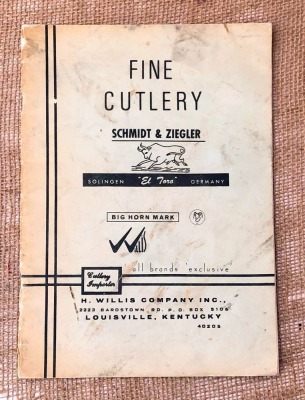 Vintage Schmidt & Ziegler Fine Cutlery Catalog