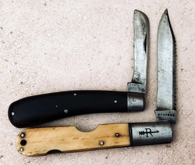 L Bradley Wood Hawk Bill and a Russell Bone Easy open Grandaddy Barlow