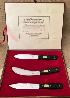 Russell Green River Knives Limited Bicentennial Issued Three Knife Set
