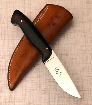 LAM Wood Handled Drop Point Hunter