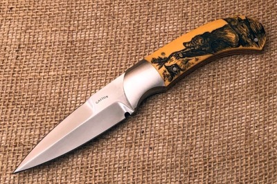 Ron Gaston Scrimmed Micarta Drop Point Dagger