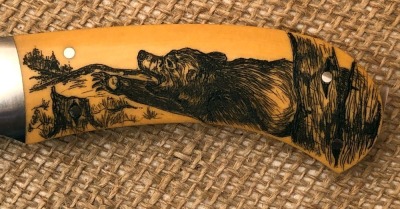 Ron Gaston Scrimmed Micarta Drop Point Dagger - 3