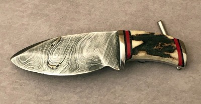 Masten Stag Damascus Belt Buckle