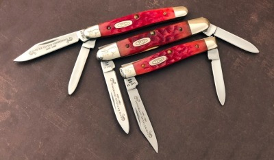 Three Case Red Bone Centennial : Premium Jack, Eisenhower, and Small Pen