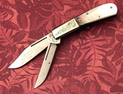 Cripple Creek Black Lip Pearl Barlow AECA Knife Show 1984