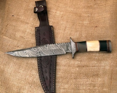 Impact Knives Horn and Bone Damascus Fighter