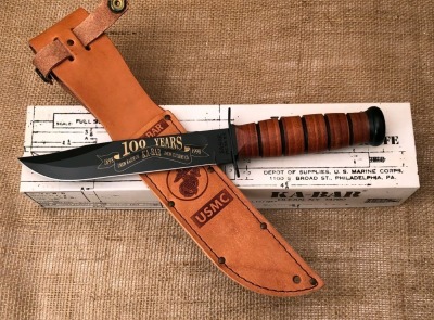 Ka-Bar USMC Leather 100th Anniversary Knife