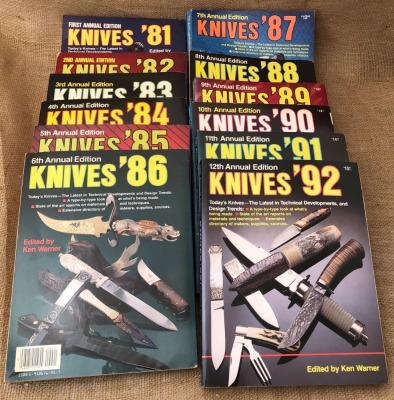 Treasure Trove of 12 Ken Warner Annual Knife Books