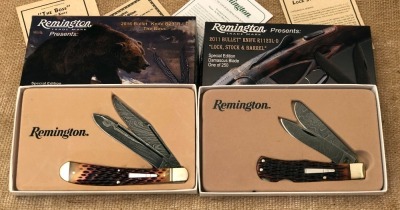 Pair of Damascus Remington Bullet Knives