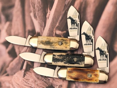 Trio of Appaloosa Bone Bulldog Brand Elephant Toenails