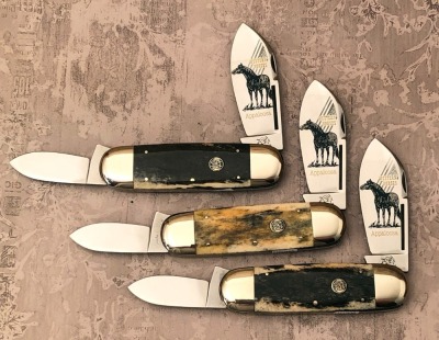 Trio of Appaloosa Bone Bulldog Brand Elephant Toenails
