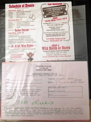Marble Plus Knife Club Newsletters