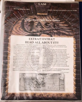 Case Club Newsletter and Case Club Knife Offer Brochures