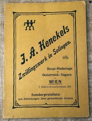 Early J.A. Henckels Catalog in German