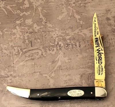 Fight'n Rooster Horn Handle Knife World 15th Anniversary Texas Toothpick Prototype